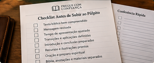 Checklist Antes de Subir ao Púlpito e folha de Conferência Rápida
