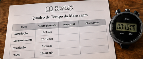 Quadro de Tempo da Mensagem ao lado de um cronômetro